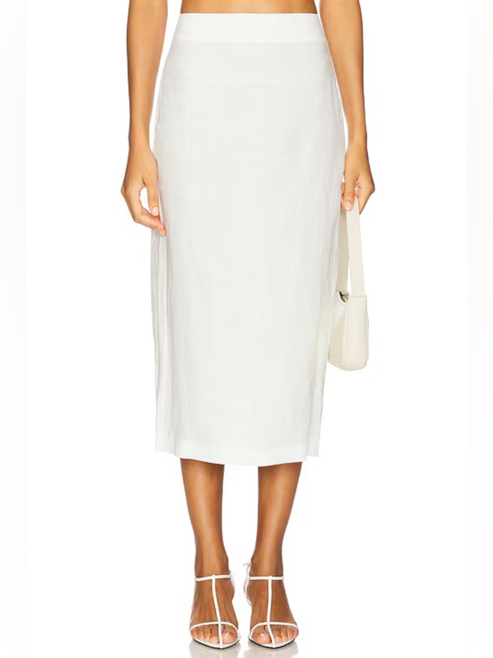 Enza Costa linen pencil skirt in undyed